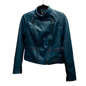 G by Giuliana Moto Jacket Faux Leather Zip Pockets Women's Size XS